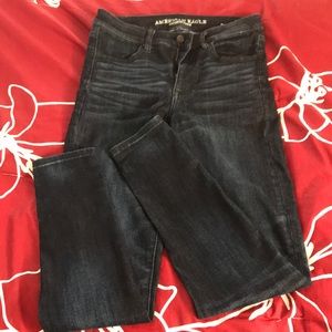 Dark blue American Eagle Super High Rise Jegging